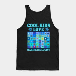 Marine Biologist Biology Kids Fathers Day Gift Funny Retro Vintage Tank Top